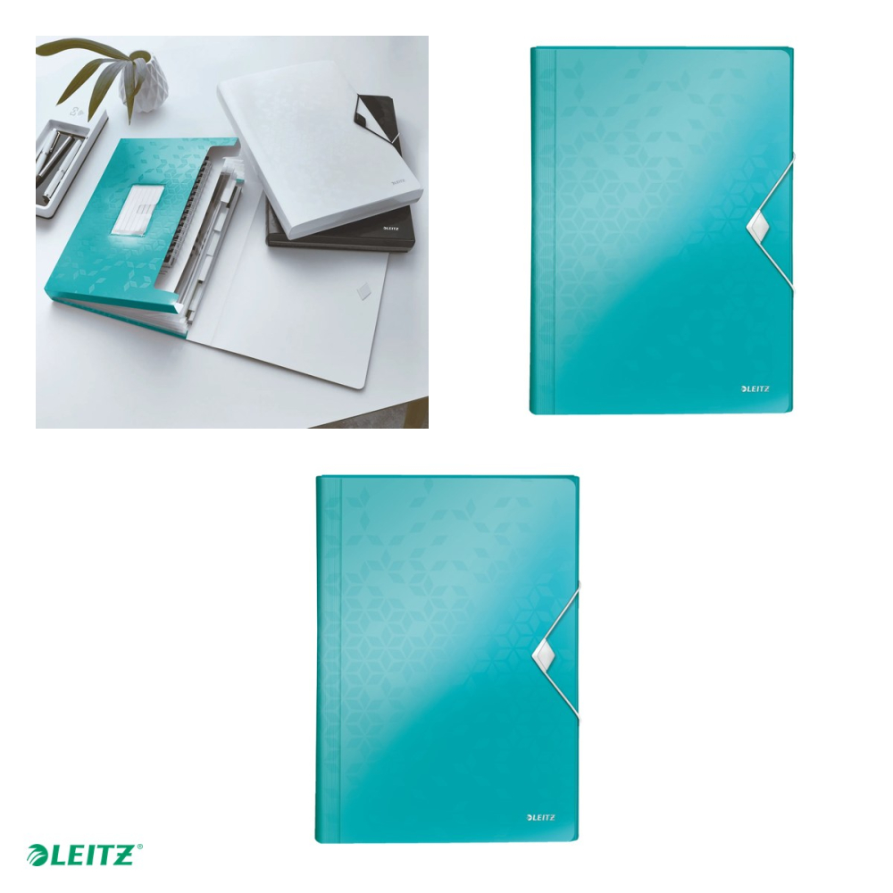 Mapa tip proiect Leitz WOW, PP, A4, capacitate 250 coli, pentru transport, turcoaz [4]