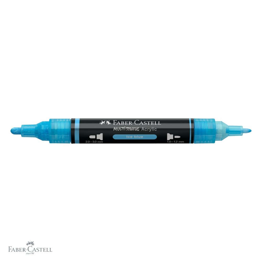 Marker acrilic Faber-Castell Multimark, culoare bleu ice 148, varf dublu, pentru multiple suprafete [4]
