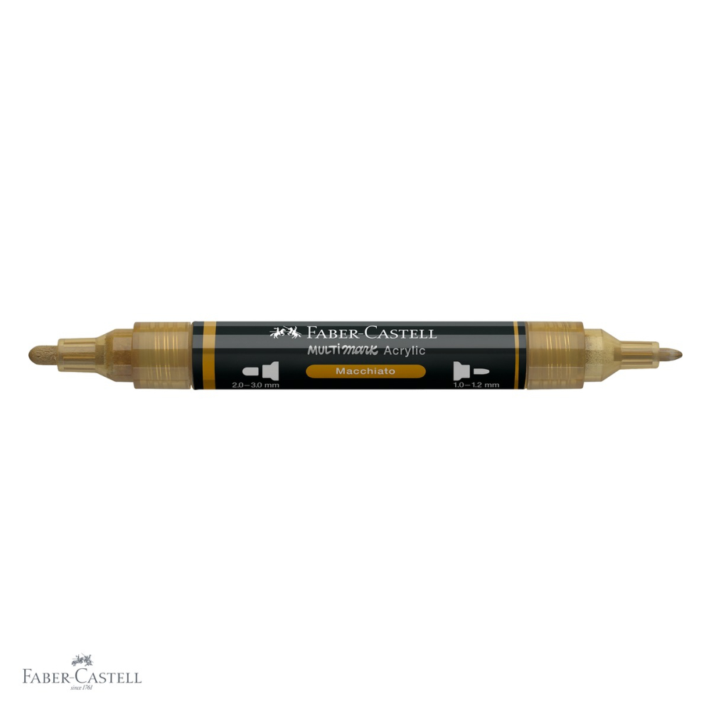 Marker acrilic Faber-Castell Multimark, culoare macchiato 178, varf dublu, pentru suprafete multiple [4]