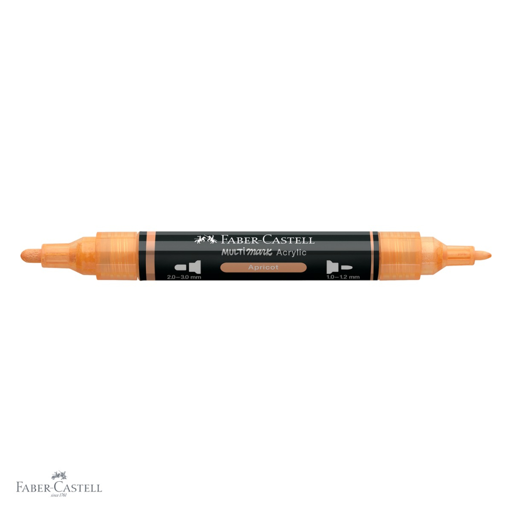 Marker acrilic Faber-Castell Multimark, culoare piersica 416, varf dublu, pentru multiple suprafete [4]