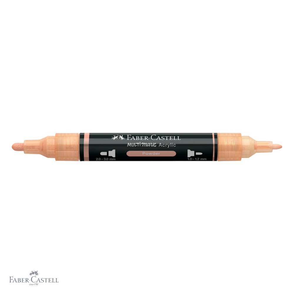 Marker acrilic Faber-Castell Multimark, culoare roz pudra 303, varf dublu, pentru suprafete multiple [4]