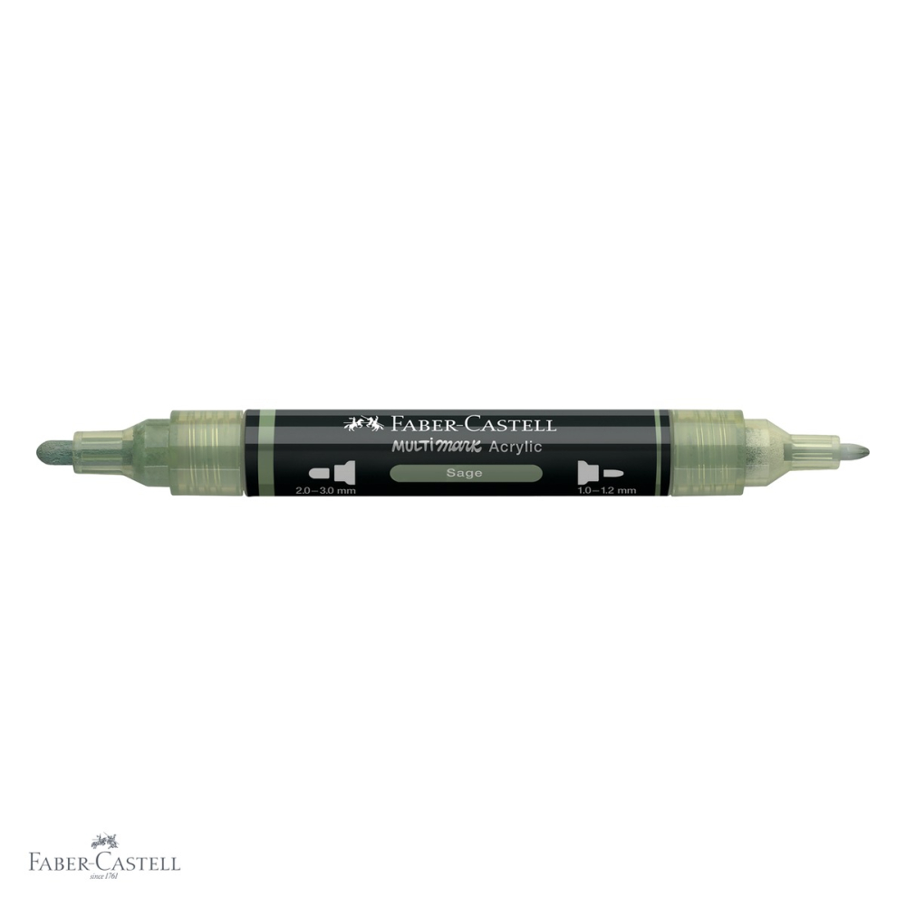Marker acrilic Faber-Castell Multimark, culoare verde arctic 172, varf dublu, pentru multiple suprafete [4]