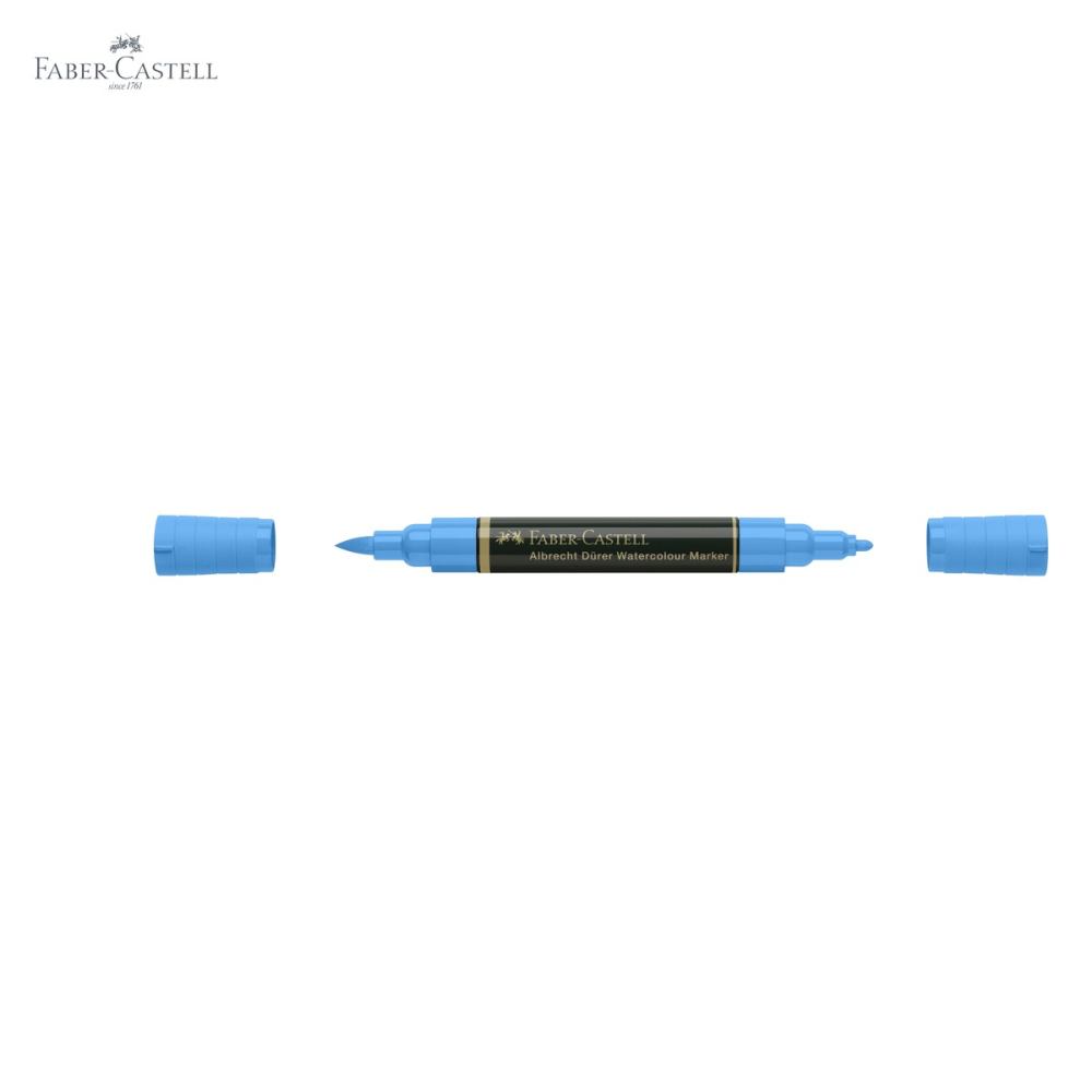 Marker acuarela Faber-Castell Albrecht Durer, albastru phtalo 110, varf dublu pensula si fetru, pentru schite si pictura [5]