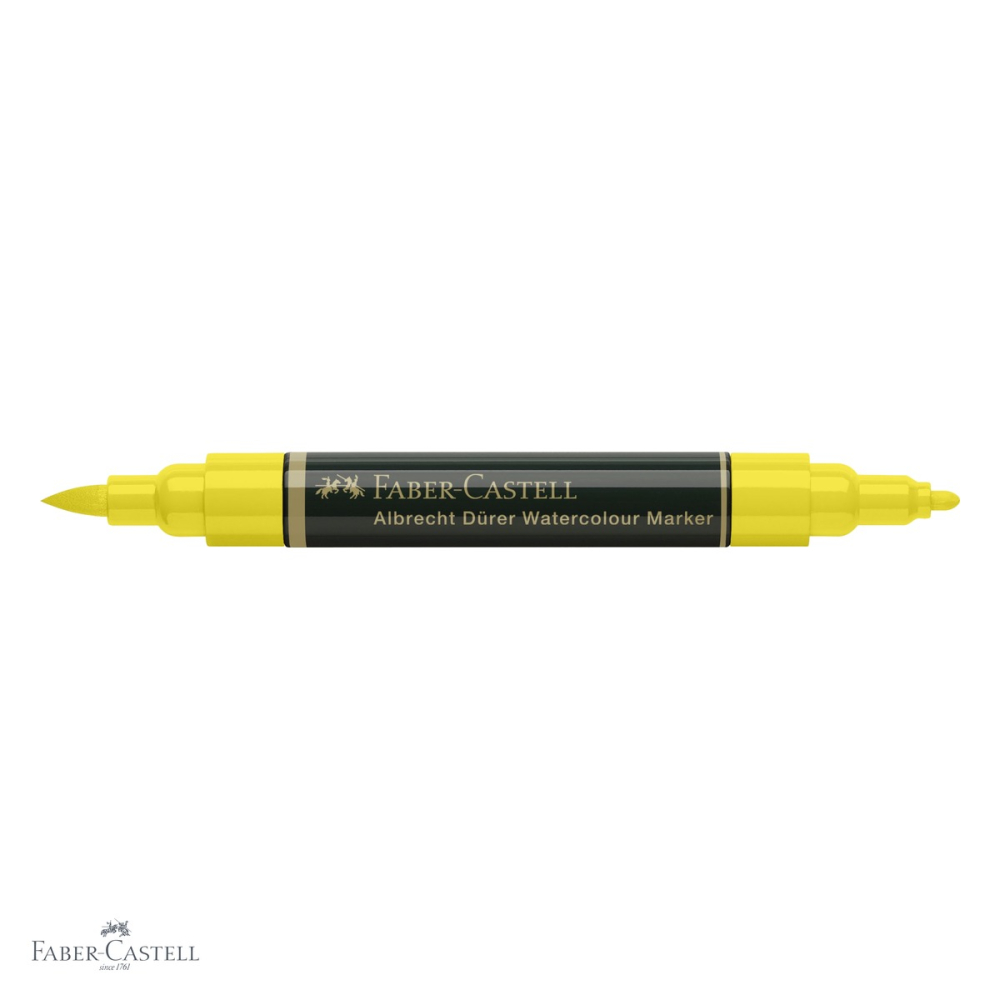 Marker acuarela Faber-Castell Albrecht Durer, galben cadmium 107, varf dublu pensula si carioca, pentru schite si pictura [4]