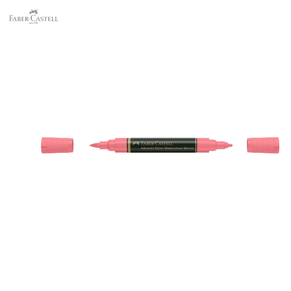Marker acuarela Faber-Castell Albrecht Durer, rosu aprins 121, varf dublu pensula si carioca, pentru schite si pictura [5]