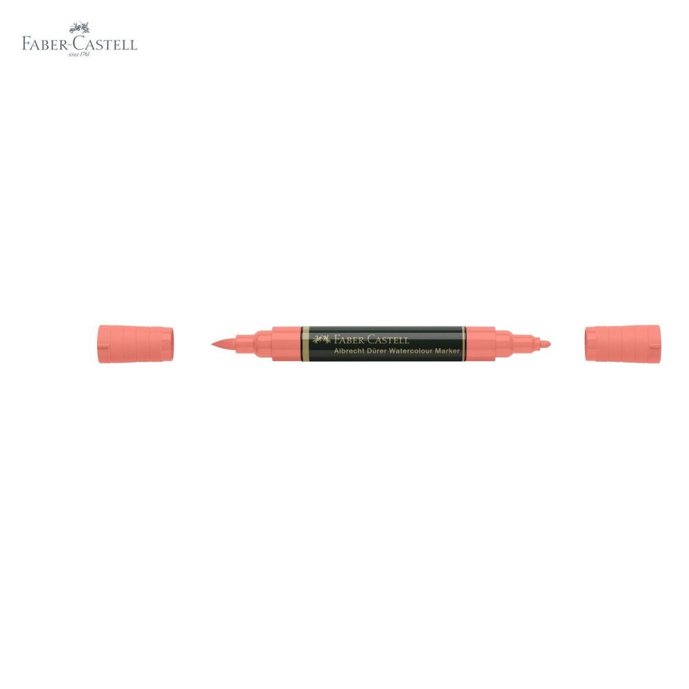 Marker acuarela Faber-Castell Albrecht Durer, rosu scarlet 118, varf dublu pensula si fetru, pentru schite si pictura [5]