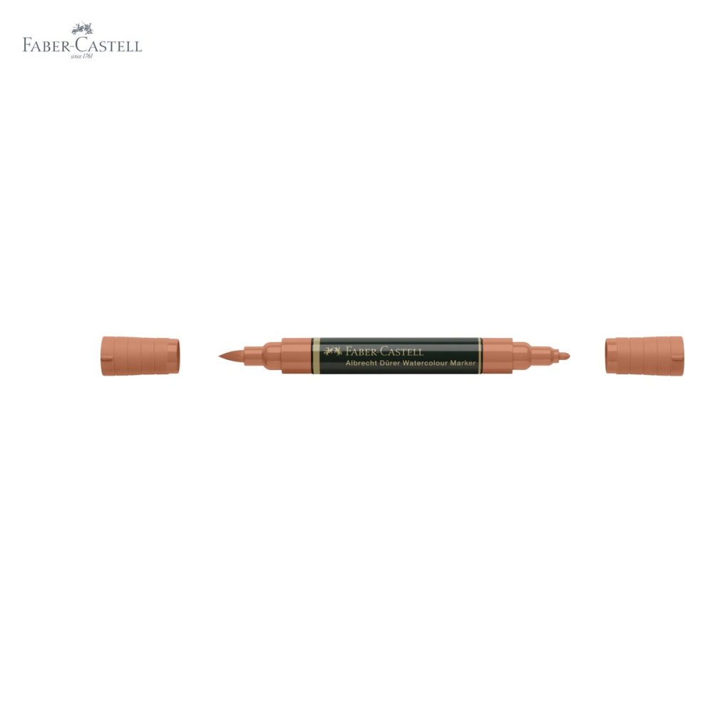 Marker acuarela Faber-Castell Albrecht Durer, varf dublu pensula si carioca, culoare sanguin 188 [5]