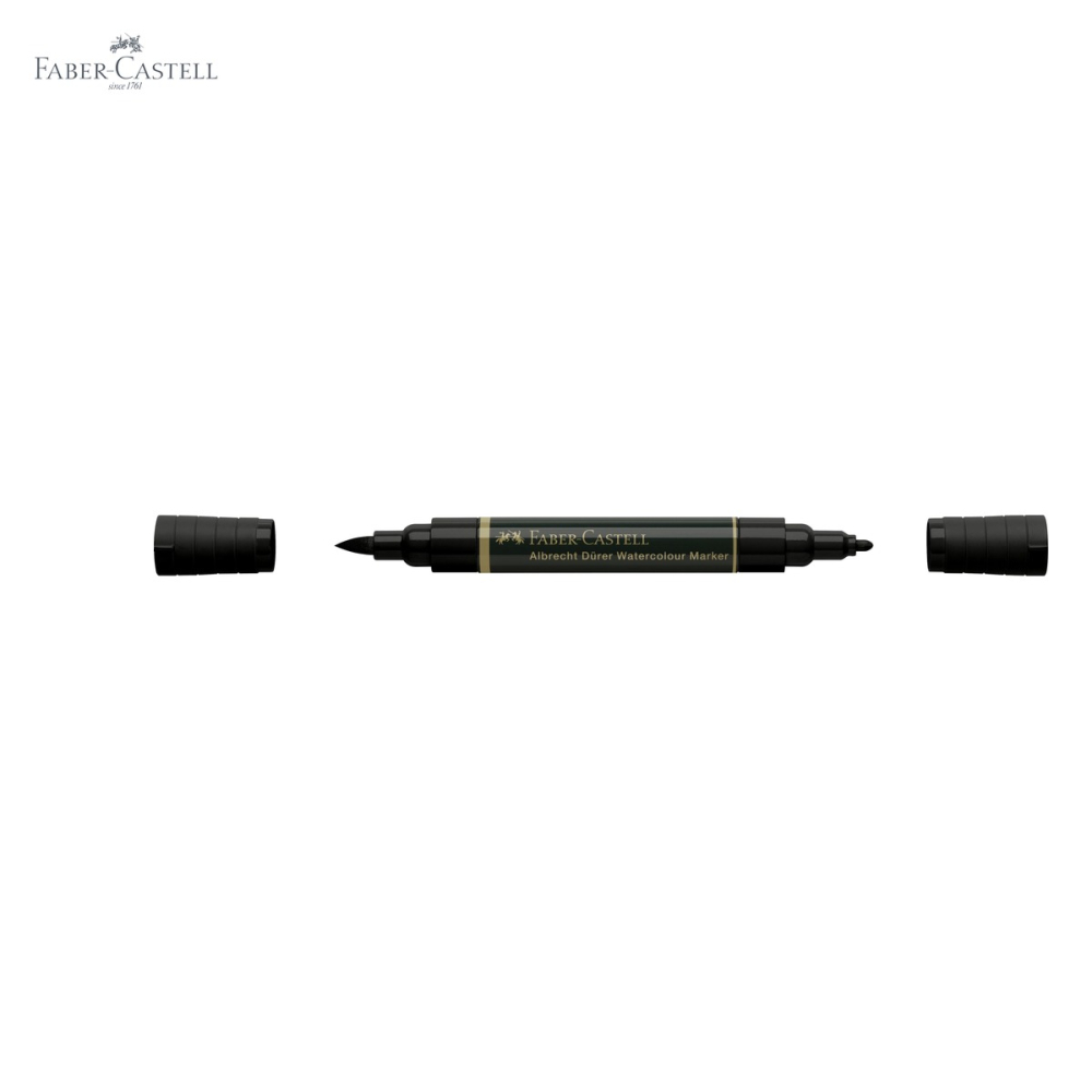 Marker acuarela Faber-Castell Albrecht Durer, varf dublu pensula si carioca, negru 199, pentru schite si pictura [5]