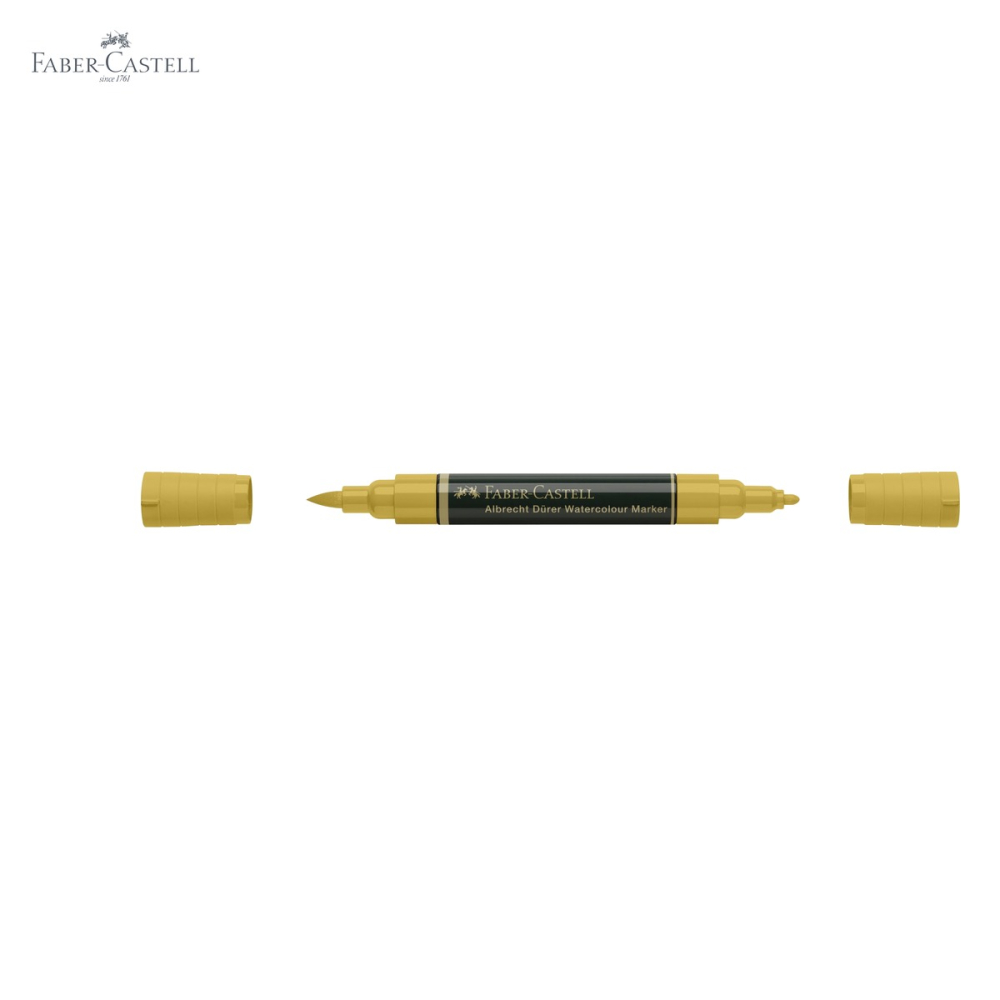 Marker acuarela Faber-Castell Albrecht Durer, verde auriu 268, varf dublu pensula si fetru, pentru schite si pictura [5]