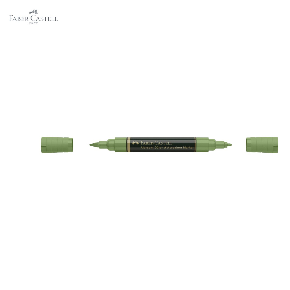 Marker acuarela Faber-Castell Albrecht Durer, verde oliv 167, varf dublu pensula si carioca, pentru schite si pictura [5]