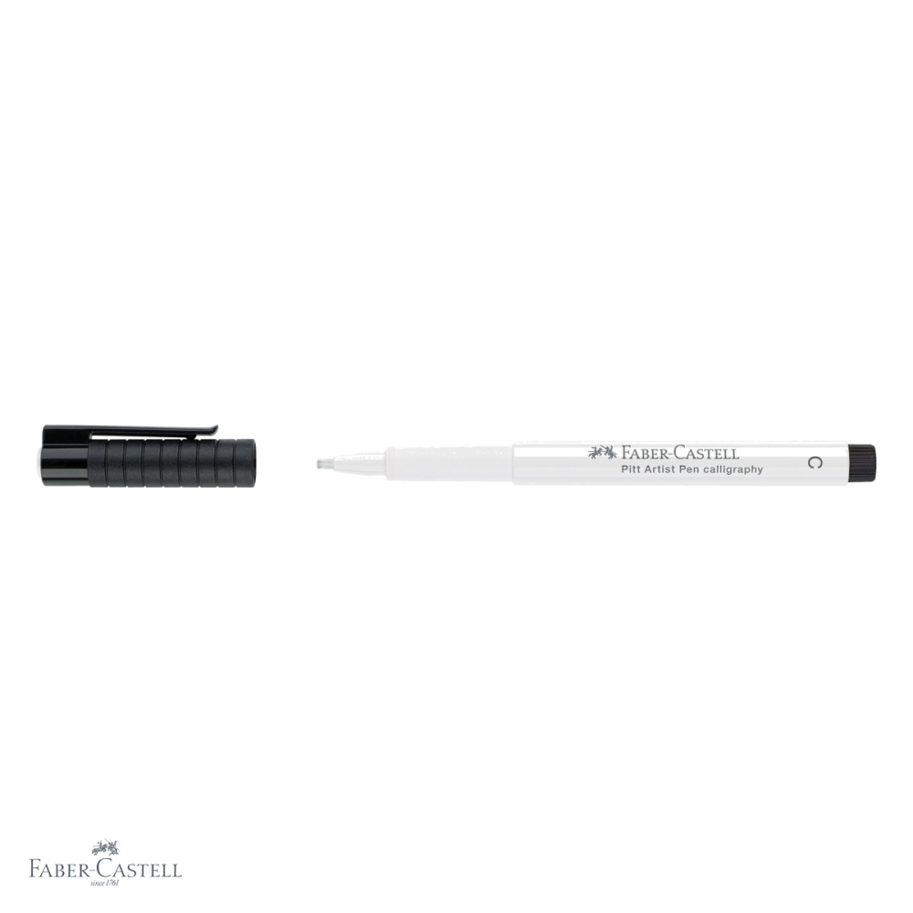 Marker caligrafic Faber-Castell Pitt Artist Pen, varf C 2.5mm, cerneala alba permanenta, pentru arta si ilustratie [4]