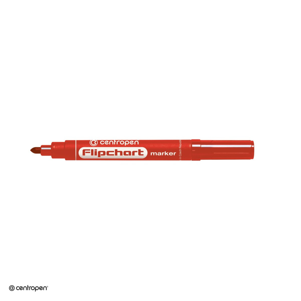 Marker Centropen 8550, pentru flipchart, varf rotund 2.5 mm, rosu [4]