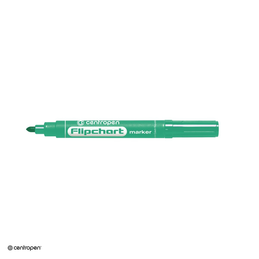 Marker Centropen 8550, pentru flipchart, varf rotund 2.5 mm, verde [4]