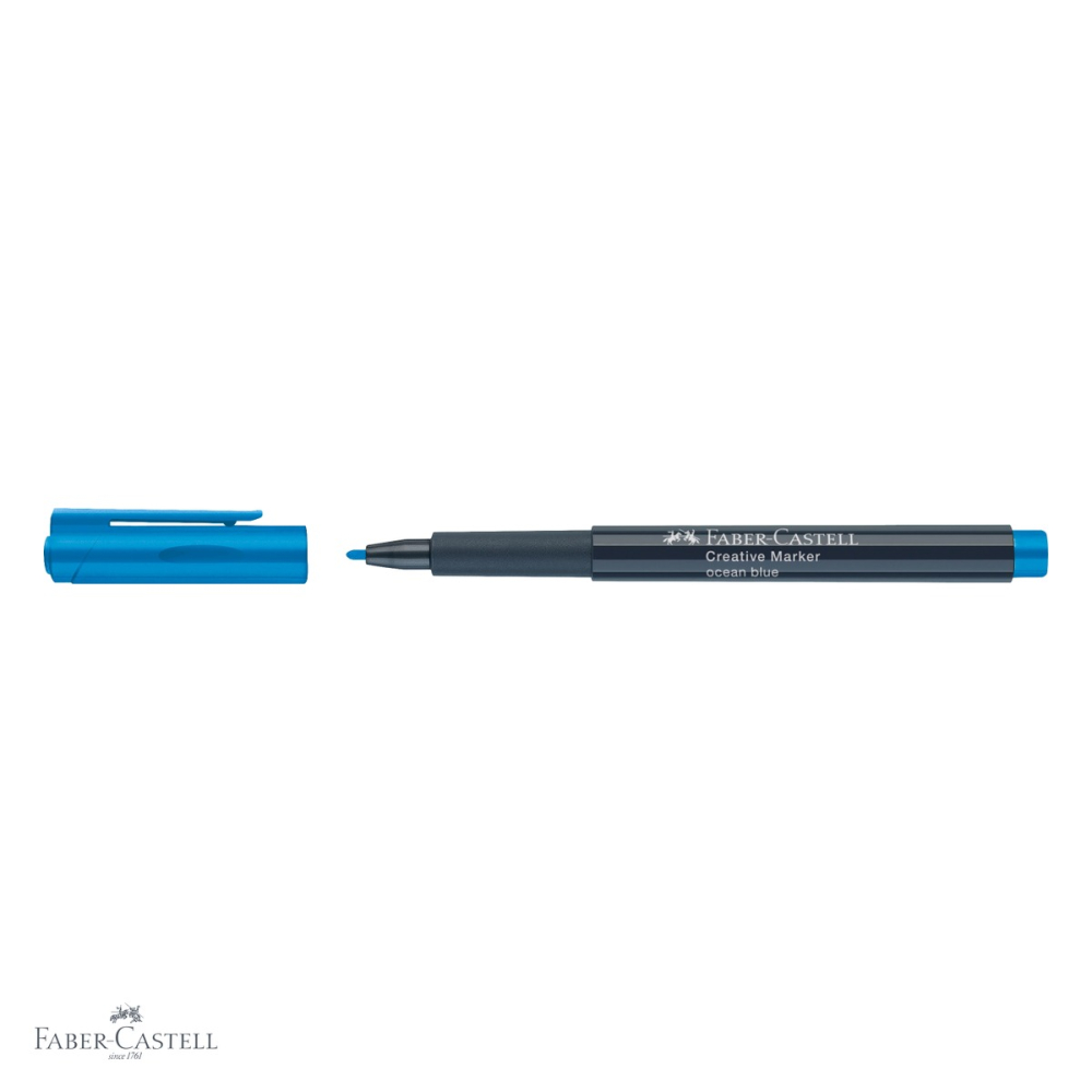 Marker creativ Faber-Castell albastru ocean, varf 1.5 mm, pentru hartie, sticla, plastic si metal [4]