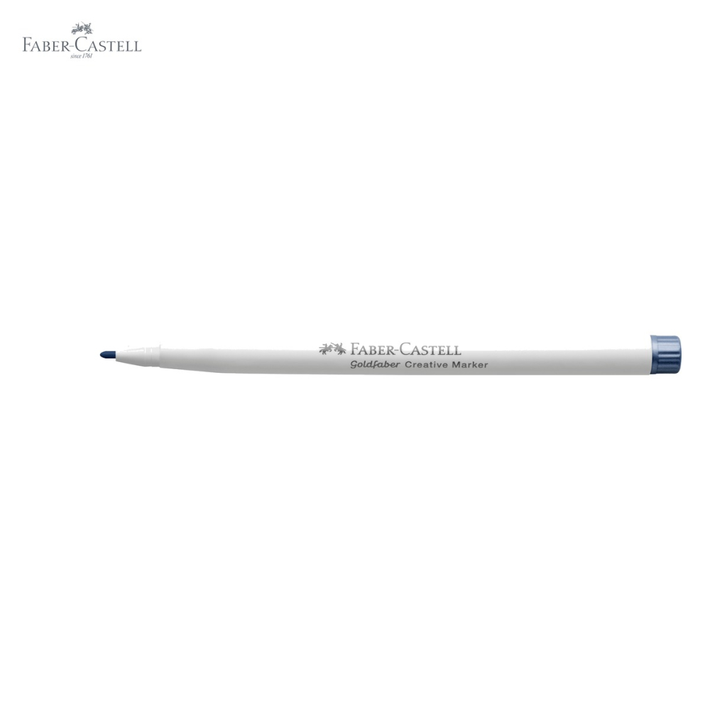 Marker creativ Faber-Castell Goldfaber, albastru marin metalizat 553, varf rotund 1.5 mm, pentru hartie, sticla si metal [5]