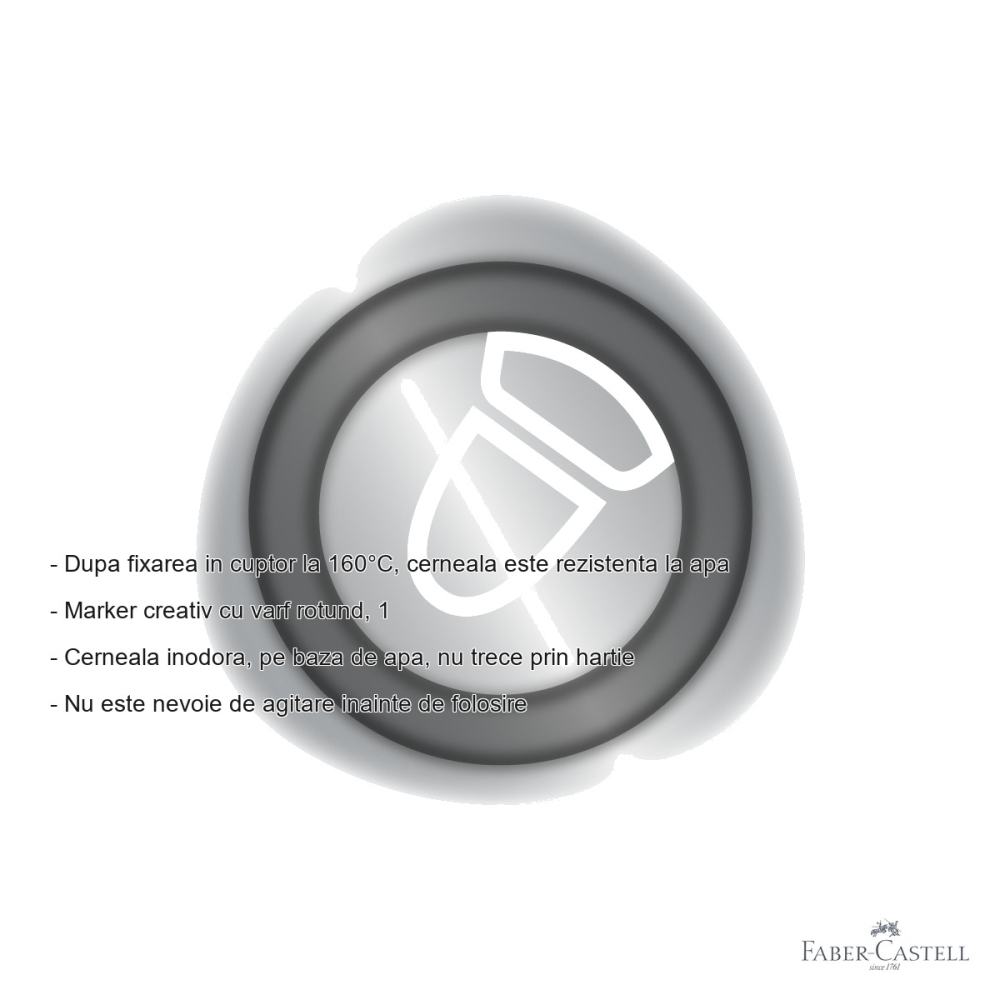 Marker creativ Faber-Castell Goldfaber argintiu 551, varf rotund 1.5 mm, cerneala pe baza de apa [2]