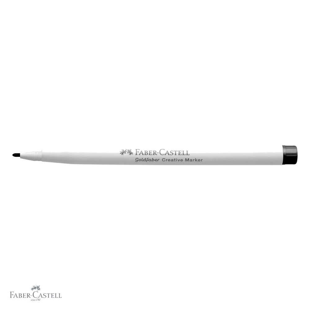 Marker creativ Faber-Castell Goldfaber negru, varf rotund 1.5 mm, pentru hartie, sticla, plastic si metal [4]