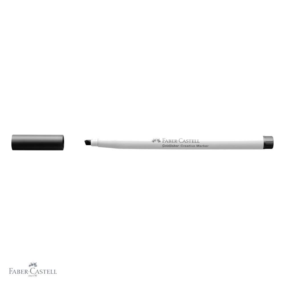 Marker creativ Faber-Castell Goldfaber negru, varf tip dalta, pentru suprafete multiple [4]