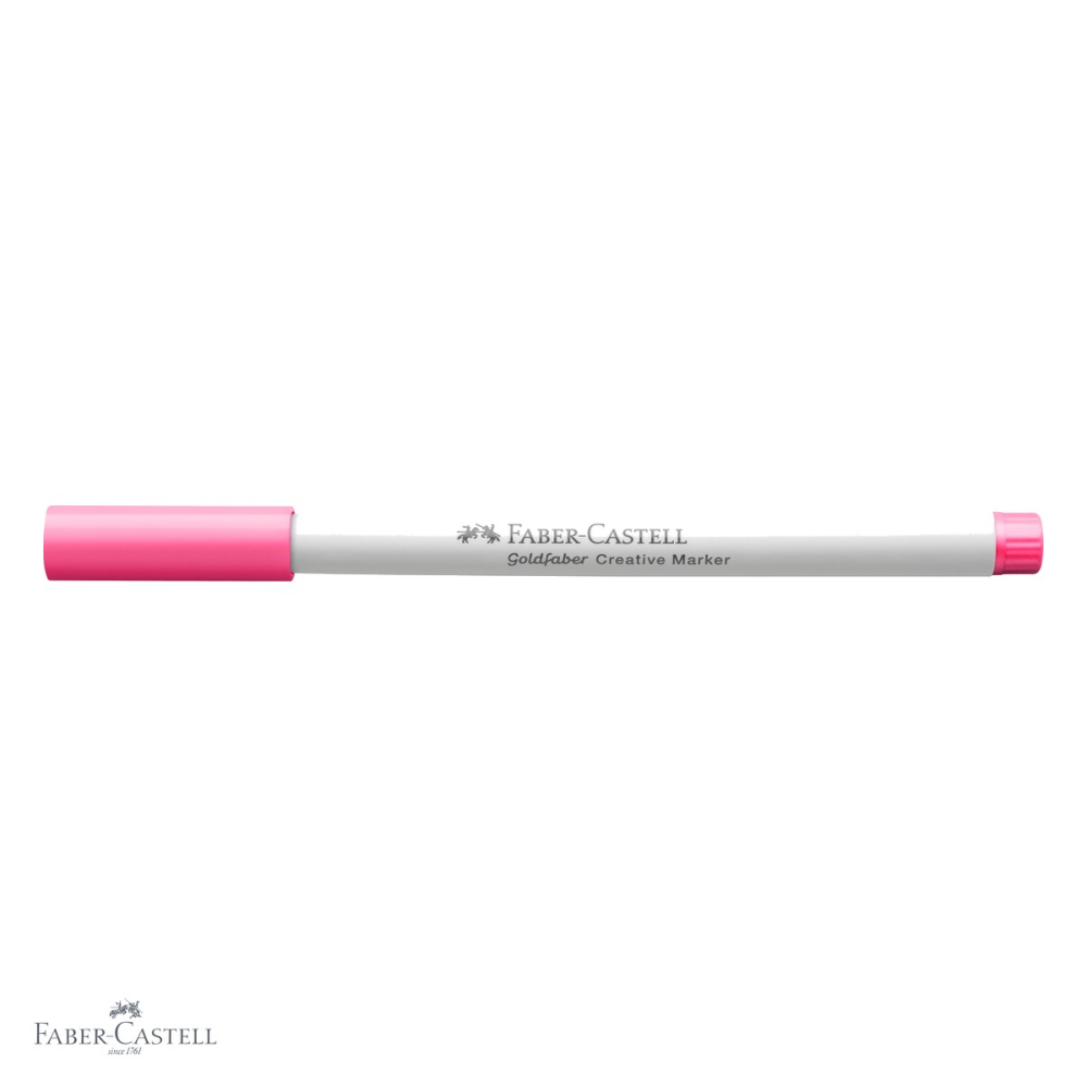 Marker creativ Faber-Castell Goldfaber roz candy 528, varf rotund 1.5mm, pentru hartie sticla plastic metal piatra [4]