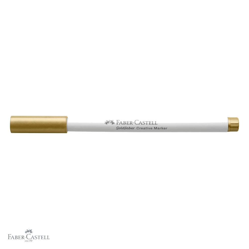 Marker creativ Faber-Castell Goldfaber, varf dalta auriu, pentru hartie, carton, sticla si metal [4]