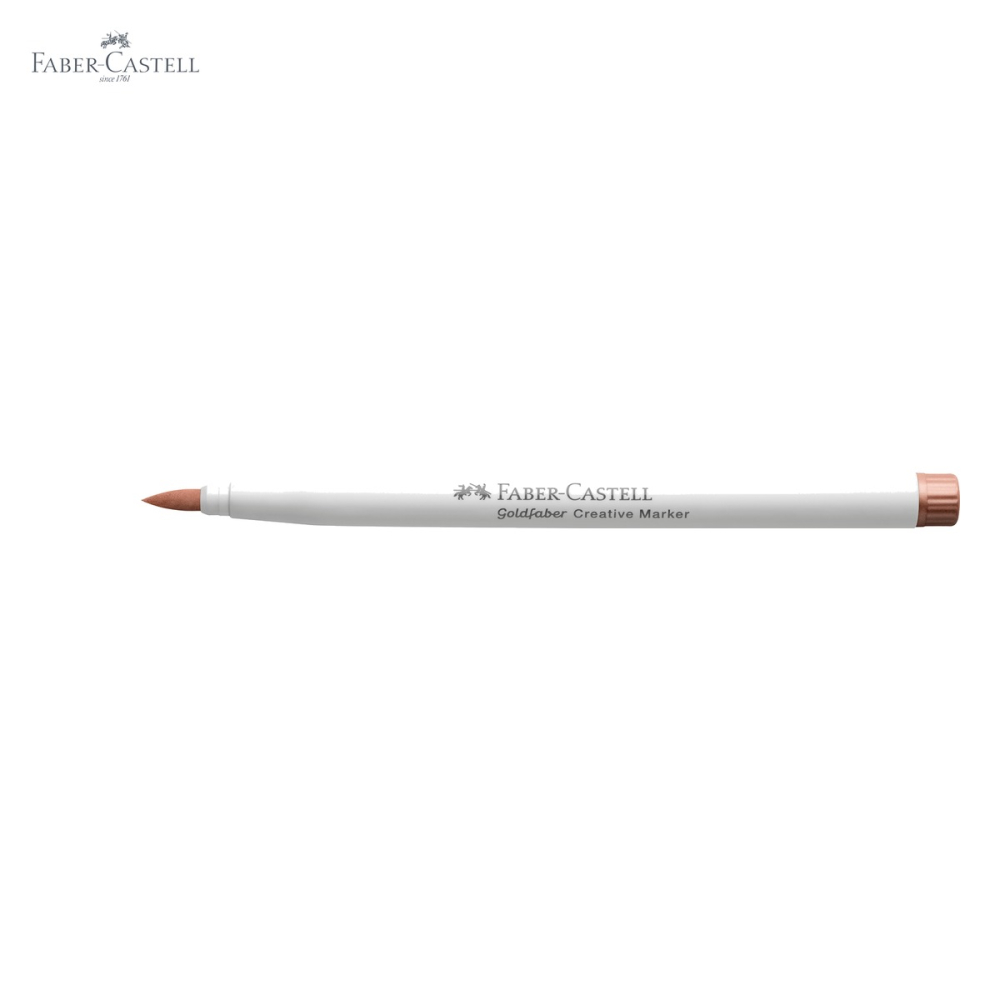 Marker creativ Faber-Castell Goldfaber varf pensula, culoare cupru 552, pentru suprafete multiple [5]