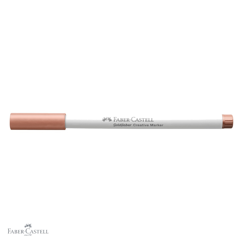 Marker creativ Faber-Castell Goldfaber varf pensula, culoare cupru 552, pentru suprafete multiple [4]