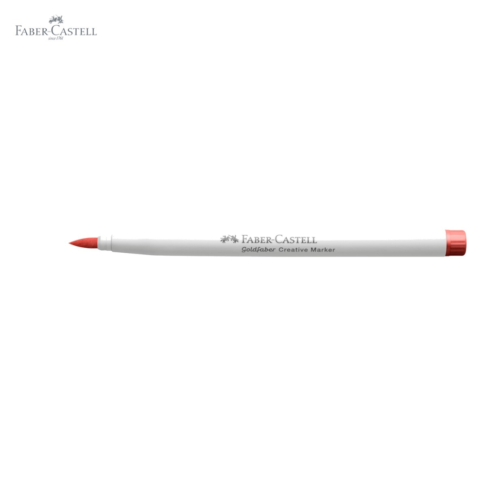 Marker creativ Faber-Castell Goldfaber, varf pensula, culoare rosu pepene 521, pentru suprafete multiple [5]