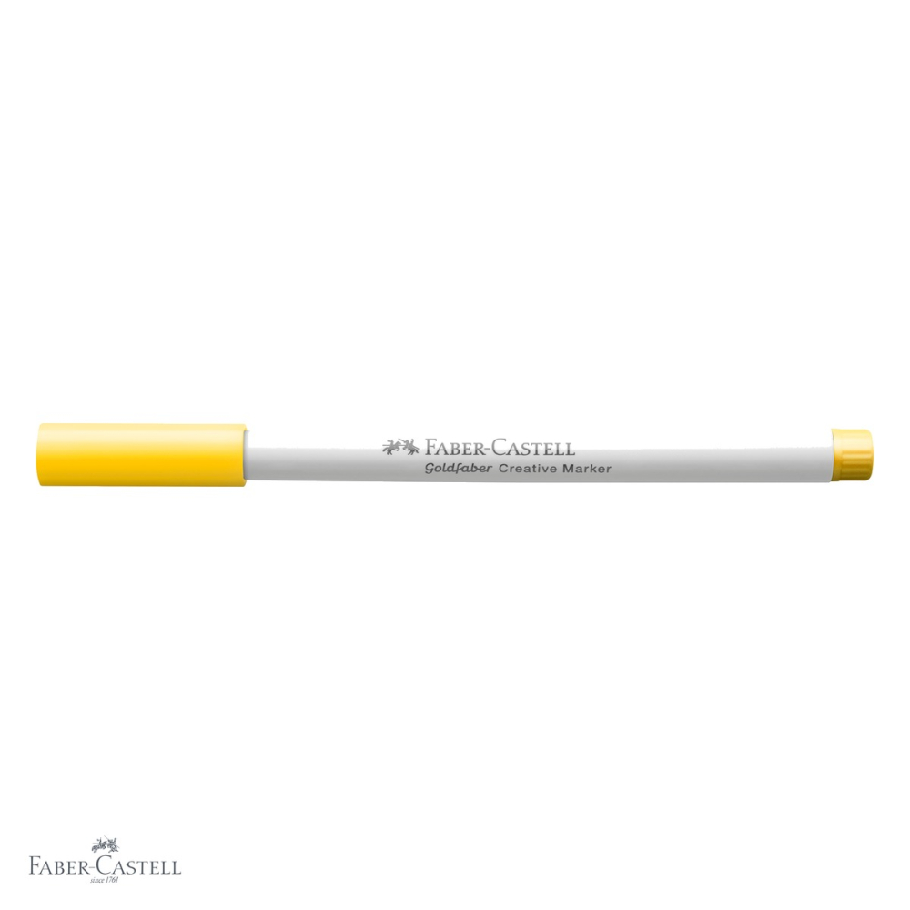 Marker creativ Faber-Castell Goldfaber, varf pensula, galben Sun 507, pentru hartie, carton, sticla si metal [4]