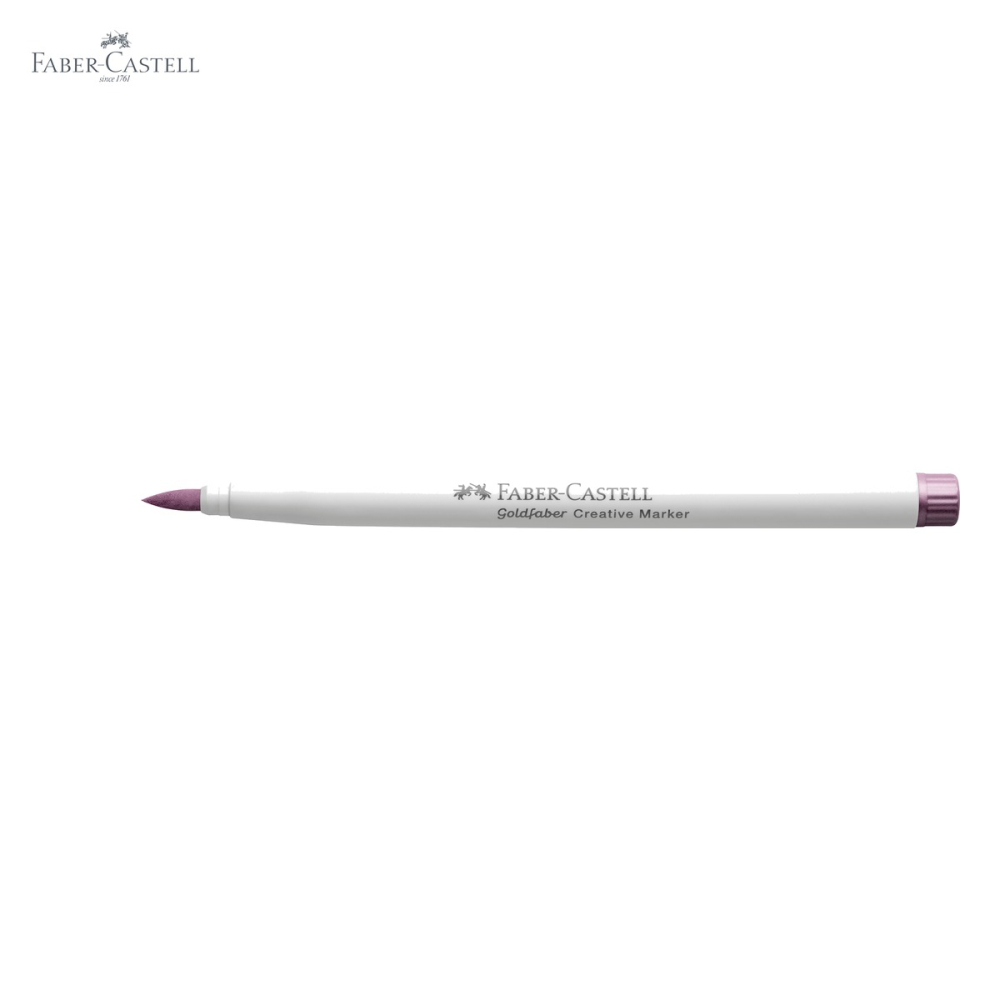 Marker creativ Faber-Castell Goldfaber, varf pensula, violet berry metalizat, pentru hartie, carton, sticla si metal [5]