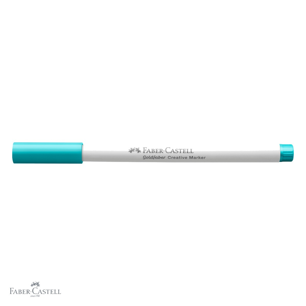 Marker creativ Faber-Castell Goldfaber, varf rotund 1.5mm, albastru caraibe, pentru hartie, sticla, plastic si metal [4]