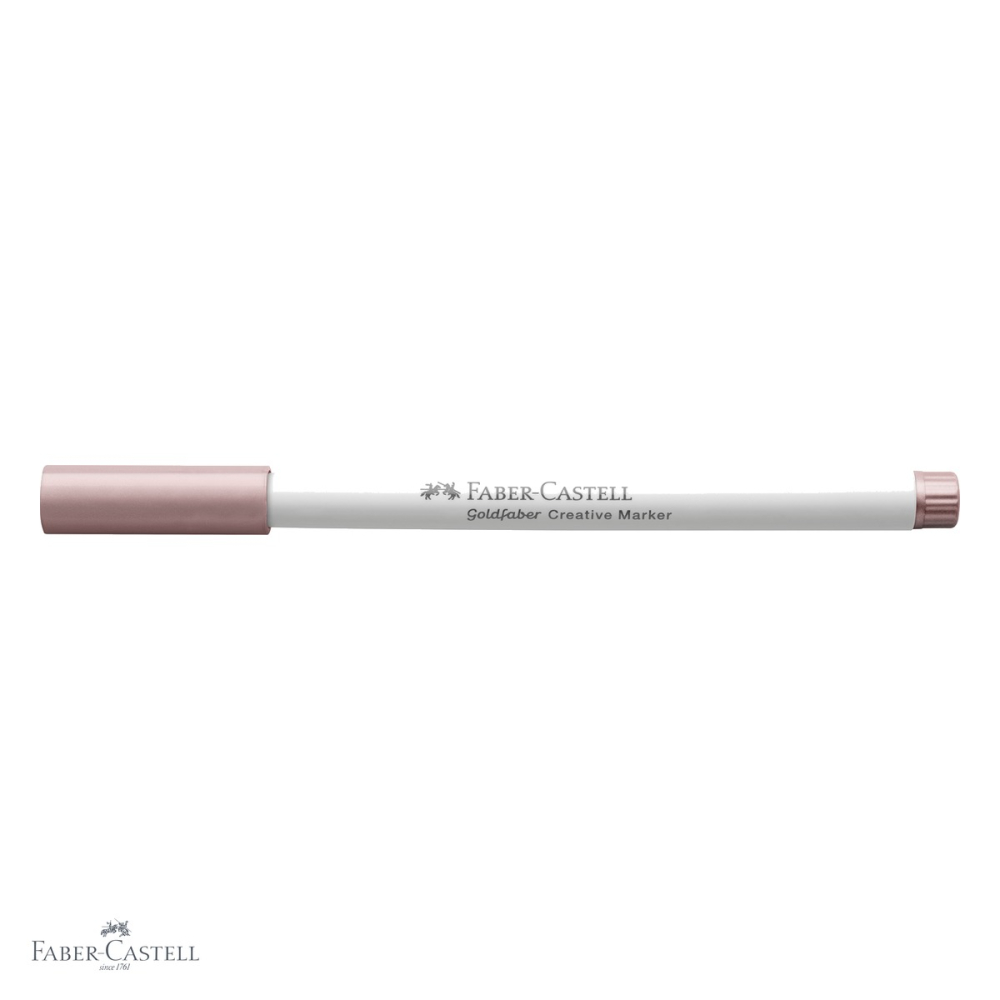 Marker creativ Faber-Castell Goldfaber, varf rotund 1.5mm, culoare rose metalizat, pentru diverse suprafete [4]