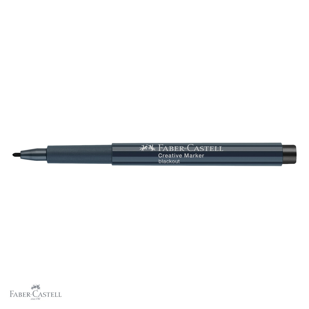 Marker creativ Faber-Castell negru, varf 1.5 mm, pentru hartie, carton, sticla, plastic si metal [4]