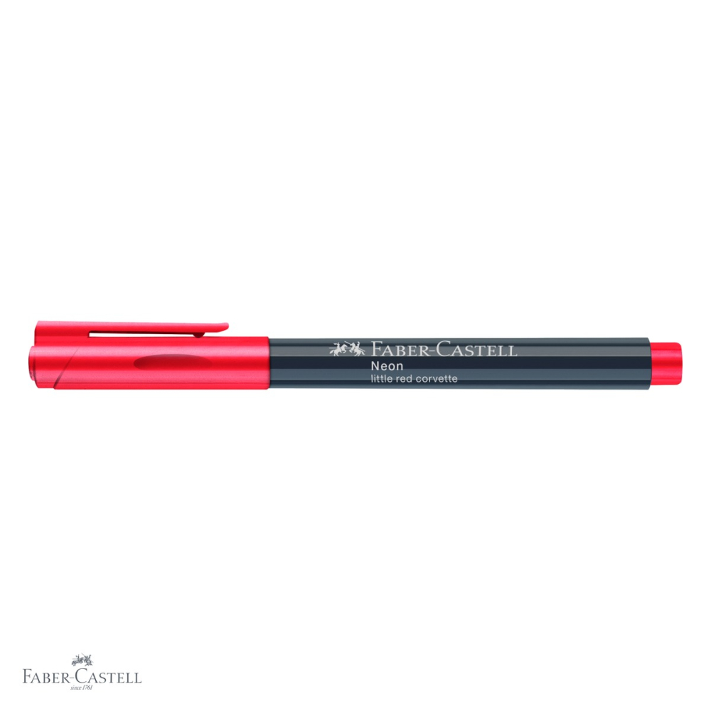 Marker creativ Faber-Castell rosu neon, varf 1.5 mm, pentru hartie, sticla, plastic si metal [4]
