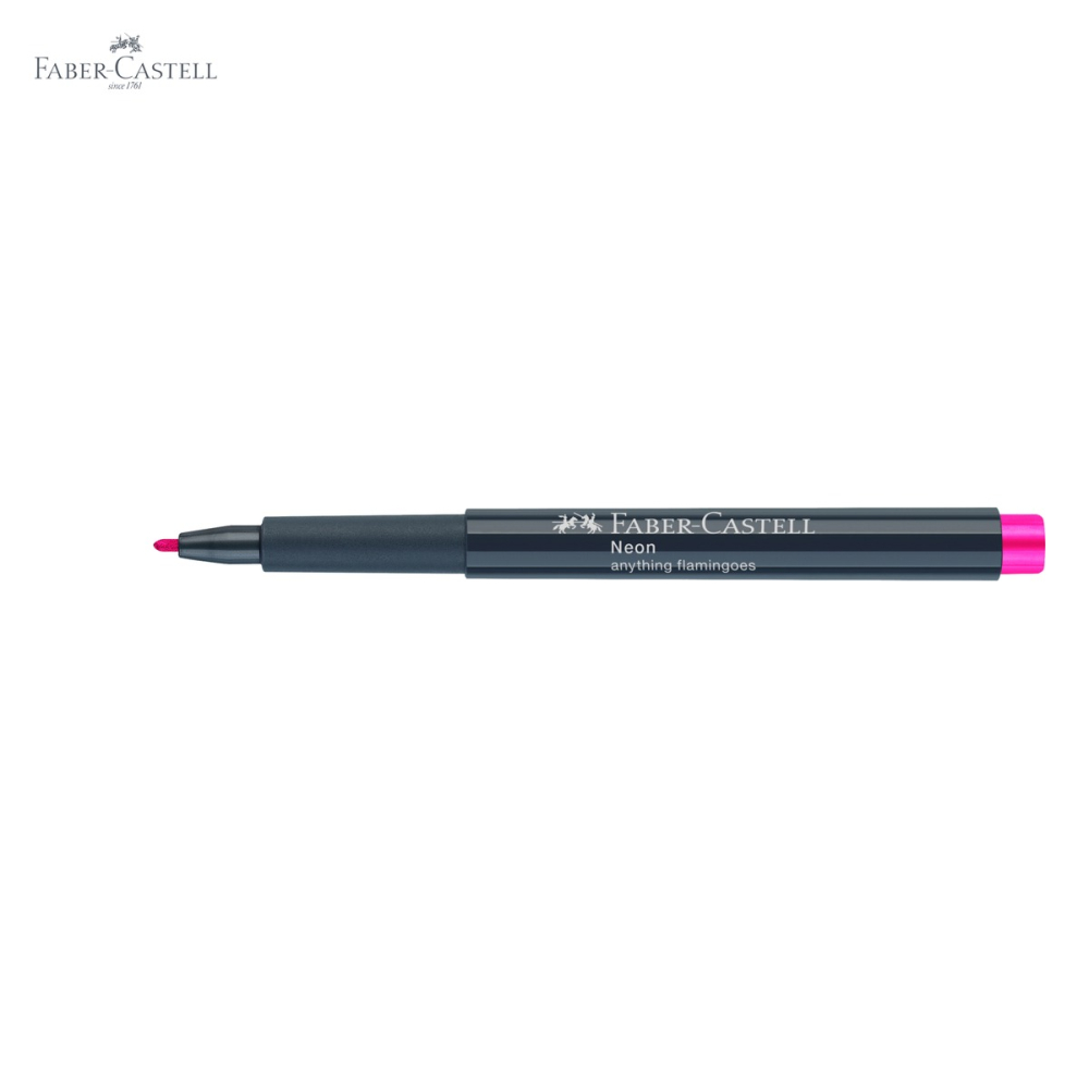 Marker creativ Faber-Castell roz neon, varf 1.5 mm, pentru hartie, sticla, plastic si metal [5]