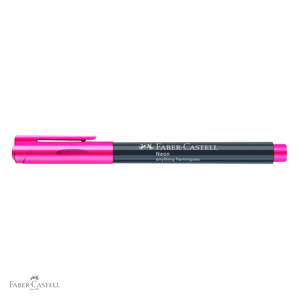Marker creativ Faber-Castell roz neon, varf 1.5 mm, pentru hartie, sticla, plastic si metal [4]