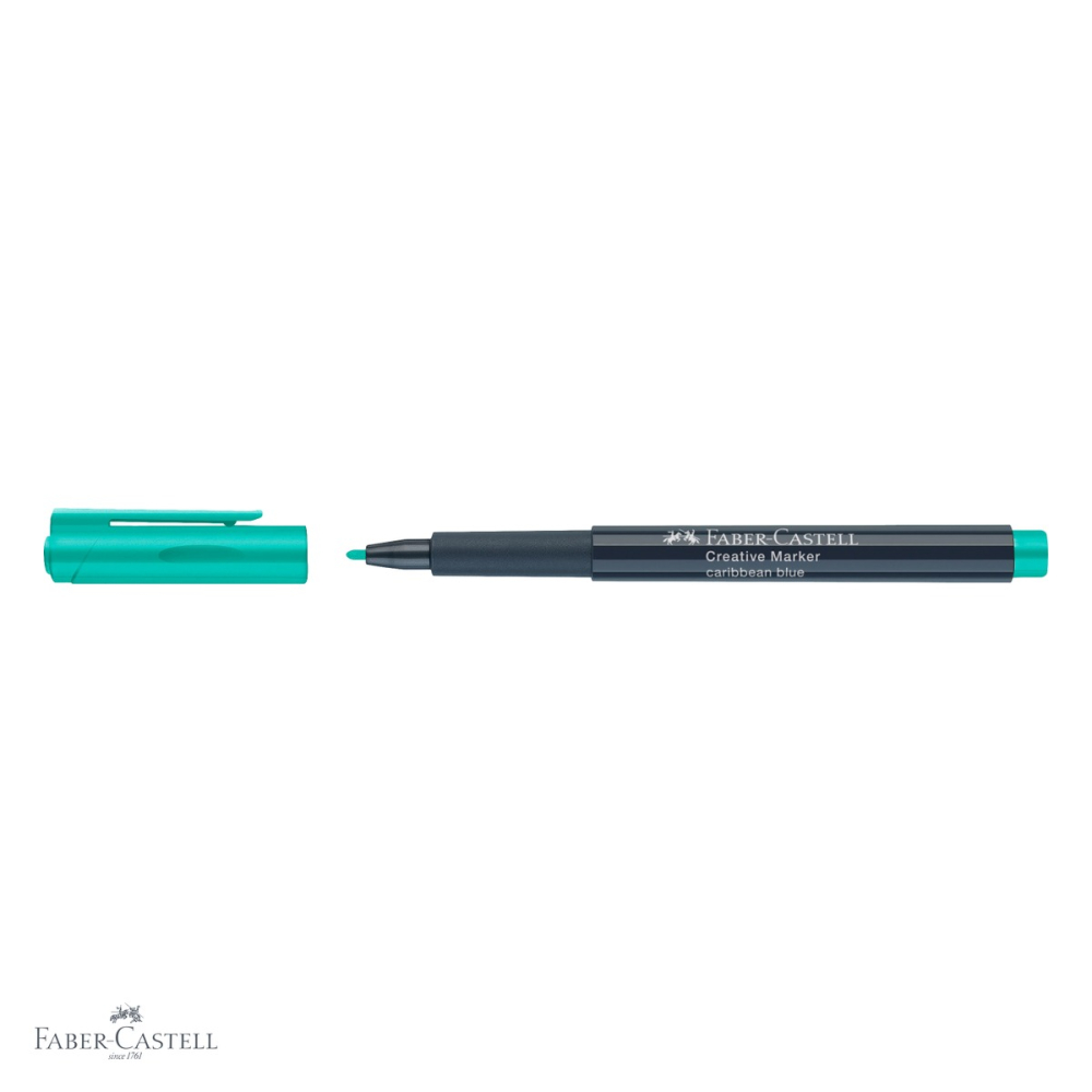 Marker creativ Faber-Castell turcoaz Caraibe, varf 1.5 mm, pentru hartie, sticla, plastic si metal [4]