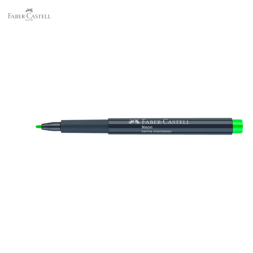 Marker creativ Faber-Castell, varf 1.5 mm, verde neon, pentru hartie, sticla, plastic si metal [5]