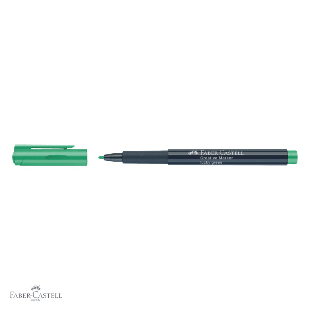 Marker creativ verde Faber-Castell Lucky, varf 1.5 mm, pentru hartie, sticla, plastic si metal [4]