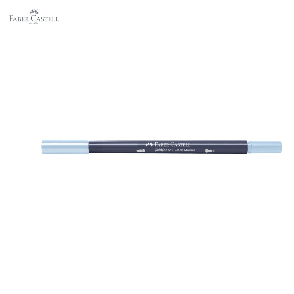 Marker cu 2 capete Faber-Castell Goldfaber, bleu porumbel deschis 452, pentru desen artistic si ilustratie [5]