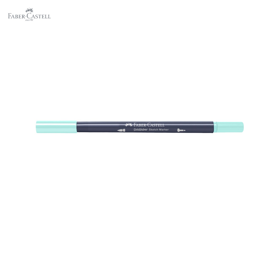 Marker cu 2 capete Faber-Castell Goldfaber, cerneala alcool, bleu aqua 240, pentru desen artistic [5]