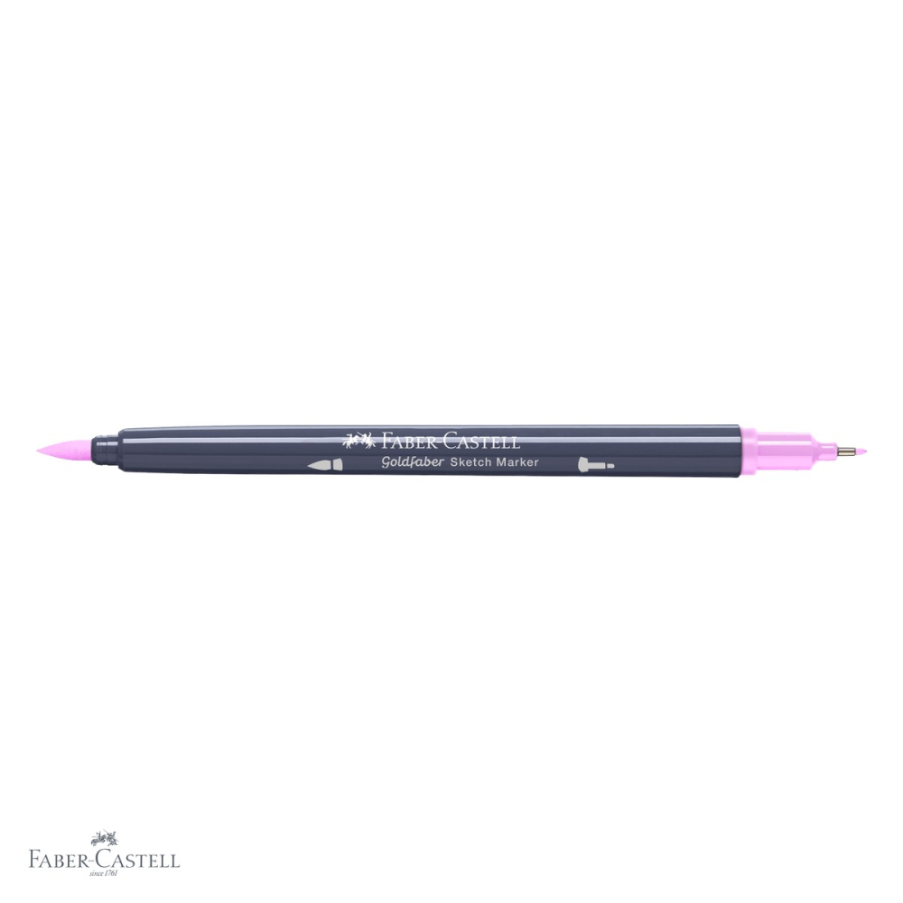 Marker cu 2 capete Faber-Castell Goldfaber, cerneala alcool magenta deschis 119, pentru desen artistic si ilustratie [4]