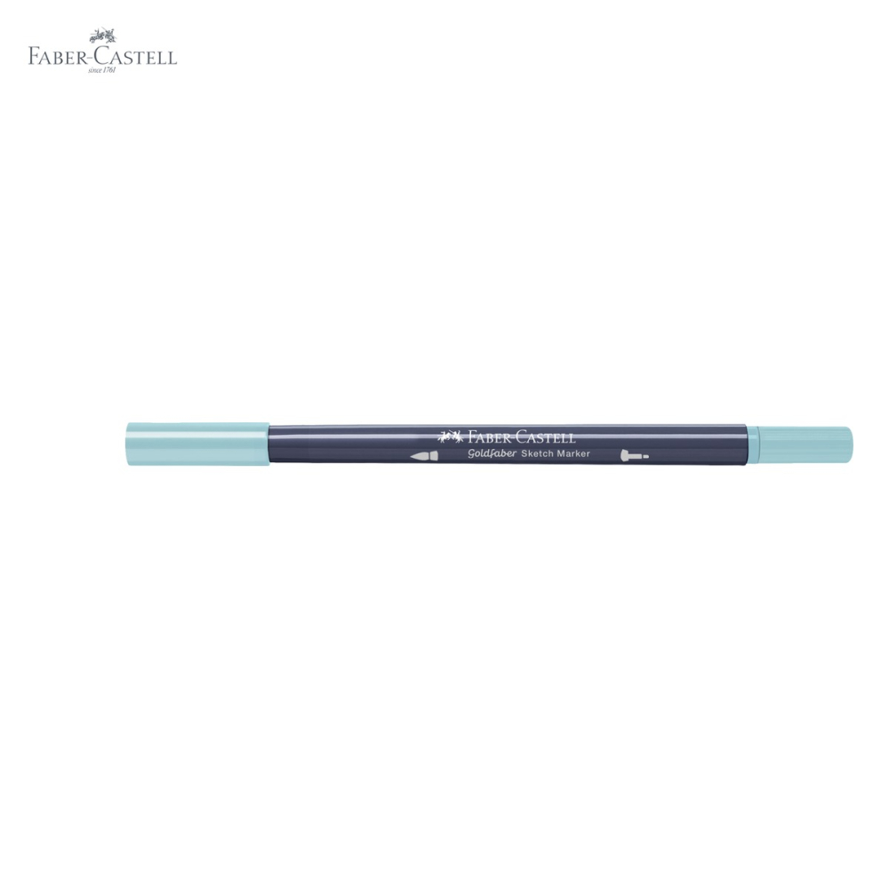 Marker cu 2 capete Faber-Castell Goldfaber, cerneala alcool, turcoaz vintage 311, pentru desen artistic si ilustratie [5]