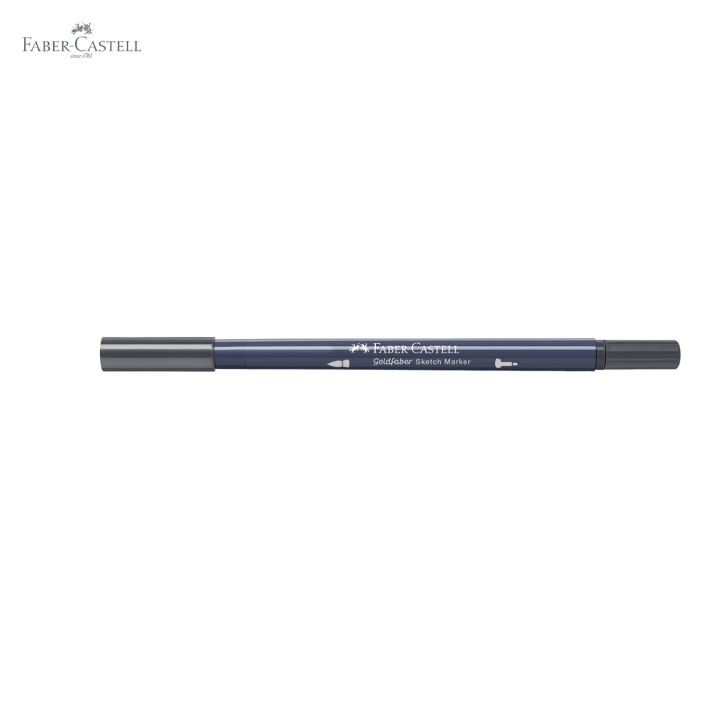 Marker cu 2 capete Faber-Castell Goldfaber, gri neutru V 335, pensula flexibila si fineliner, pentru desen artistic [5]