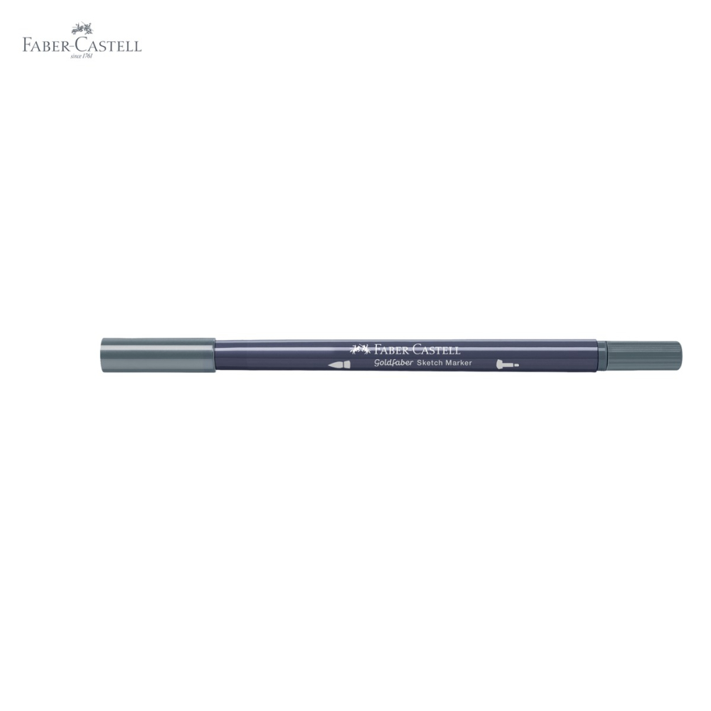 Marker cu 2 capete Faber-Castell Goldfaber, gri rece XIV 244, cerneala alcool pentru desen artistic [5]