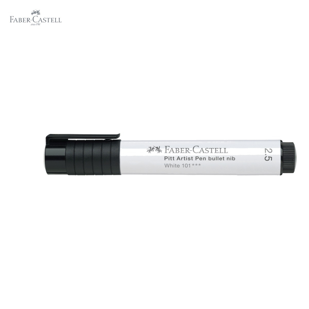 Marker cu pensula Faber-Castell Pitt Artist Pen Big Brush, cerneala pigmentata alba, pentru schite si ilustratii [5]