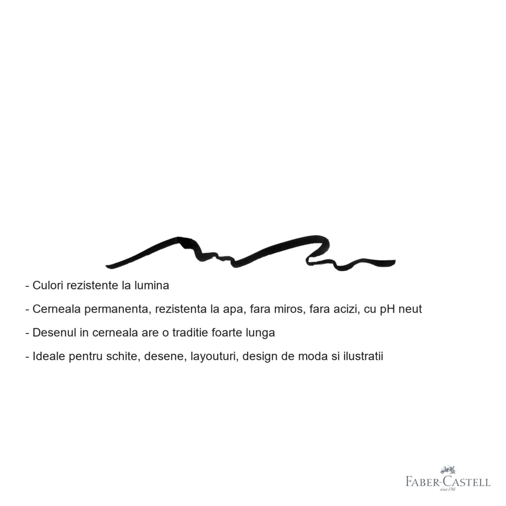 Marker cu pensula Faber-Castell Pitt Artist Pen Big Brush, varf flexibil, cerneala pigmentata negru, pentru schite si ilustratii [2]