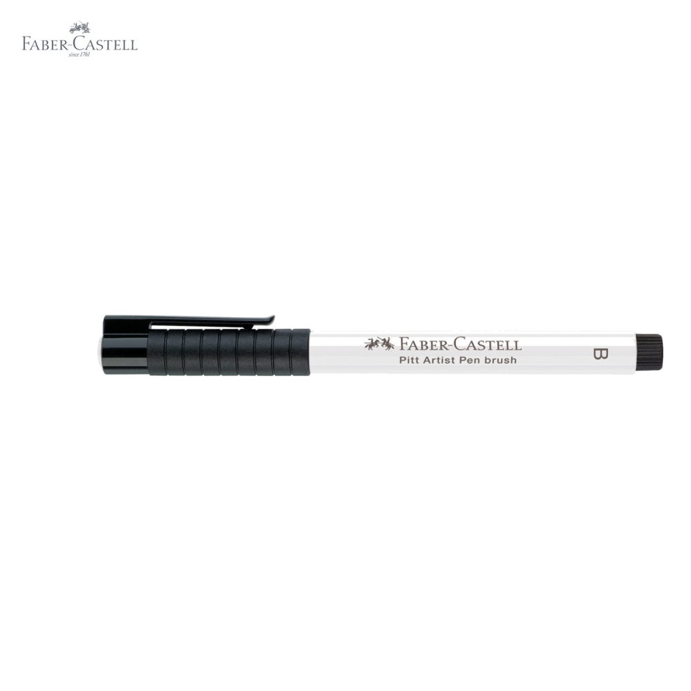 Marker cu pensula Faber-Castell Pitt Artist Pen, cerneala alba pigmentata, pentru schite si ilustratii [5]