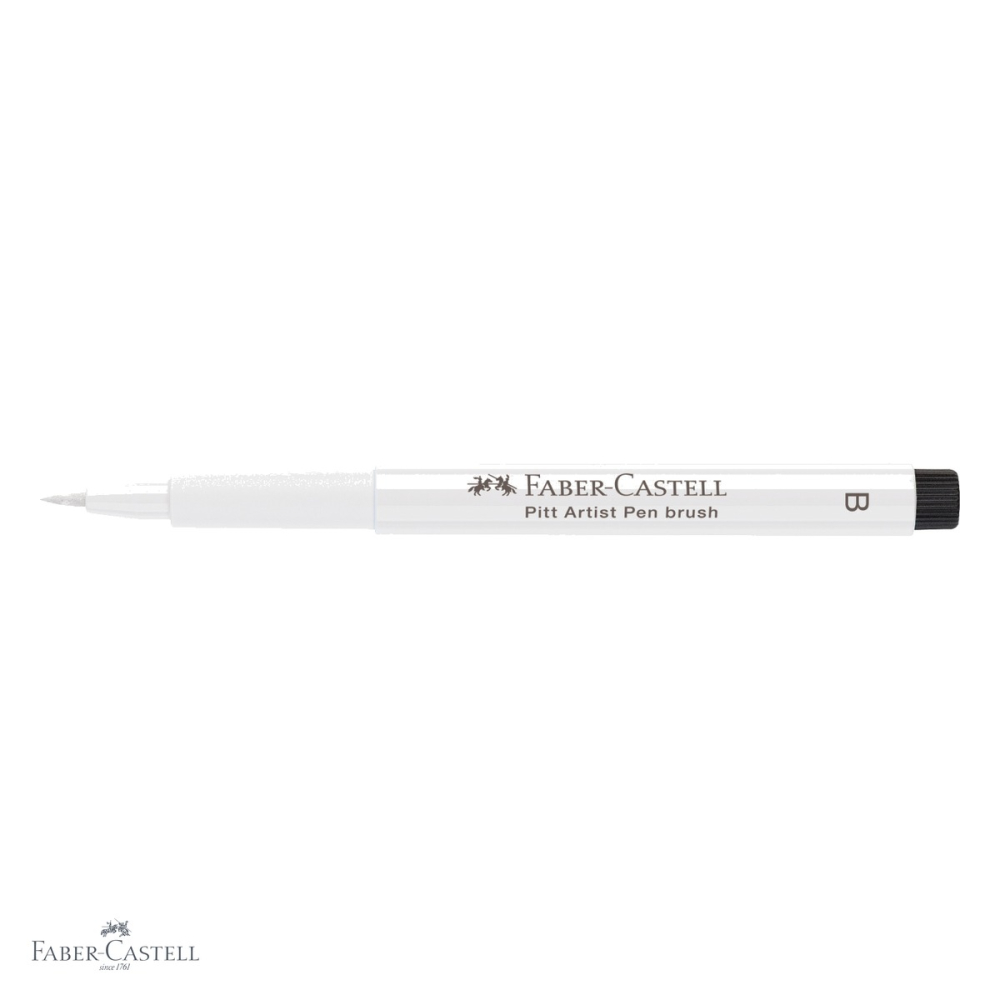 Marker cu pensula Faber-Castell Pitt Artist Pen, cerneala alba pigmentata, pentru schite si ilustratii [4]