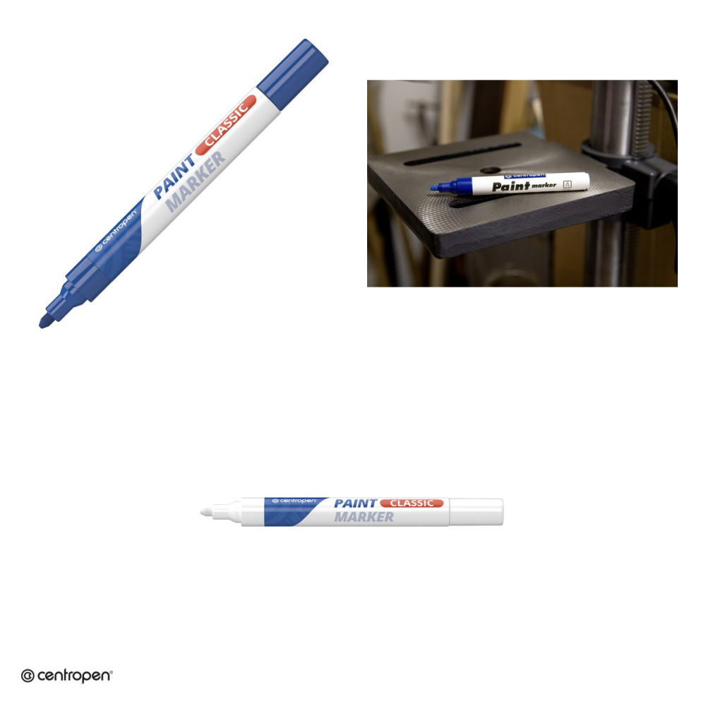 Marker cu vopsea Centropen 9100, varf 1-5 mm, vopsea alba [4]