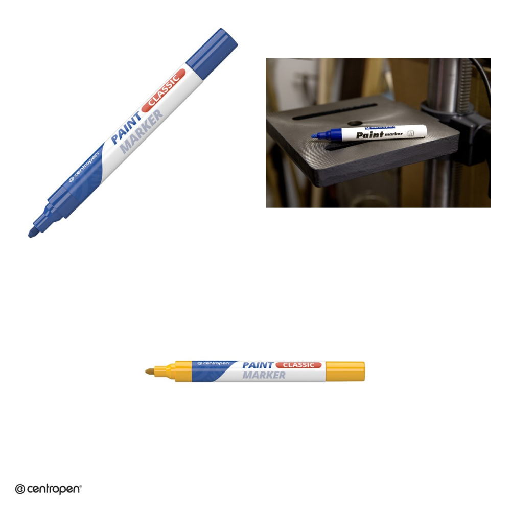 Marker cu vopsea Centropen 9100, varf 1-5 mm, vopsea galbena [4]